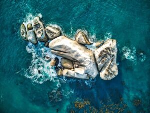 Ariel shot of beach in cape town